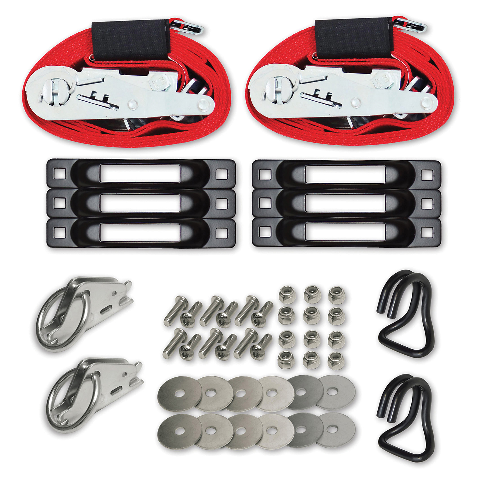 Snap-Loc E-Track Anchor Kit - 6 Pcs, 2in. x 16ft. Ratchet Straps, 4400 lb Capacity, Model# SLCERBPP